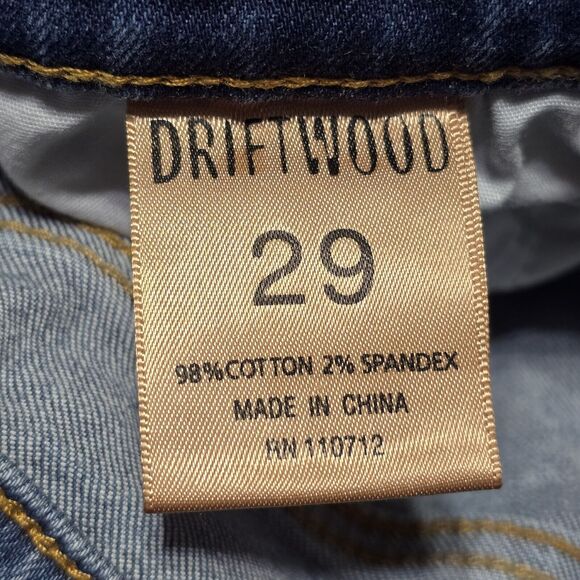 Driftwood Jeans Women's 29 Collette Straight Crop Blue Embroidered Stretch Denim - Picture 6 of 12